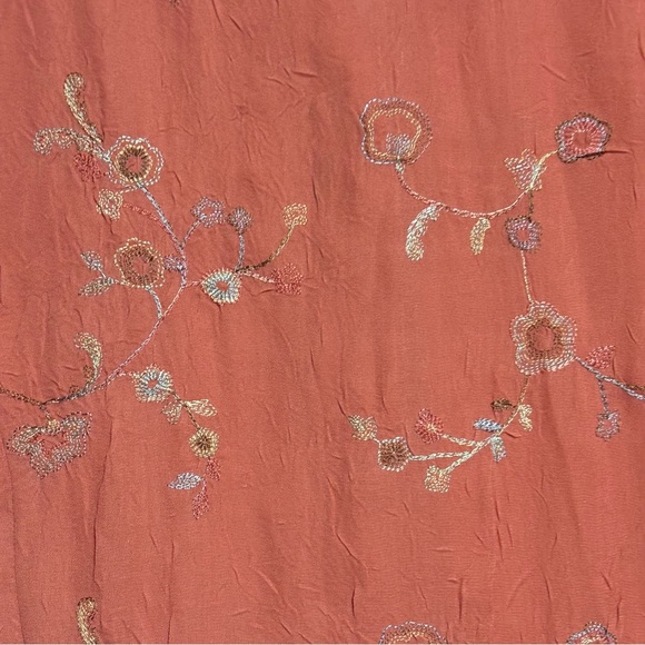 aparenza All overr emb button up top deep peach coral? 3/4 sleeves XL EUC - Picture 6 of 10